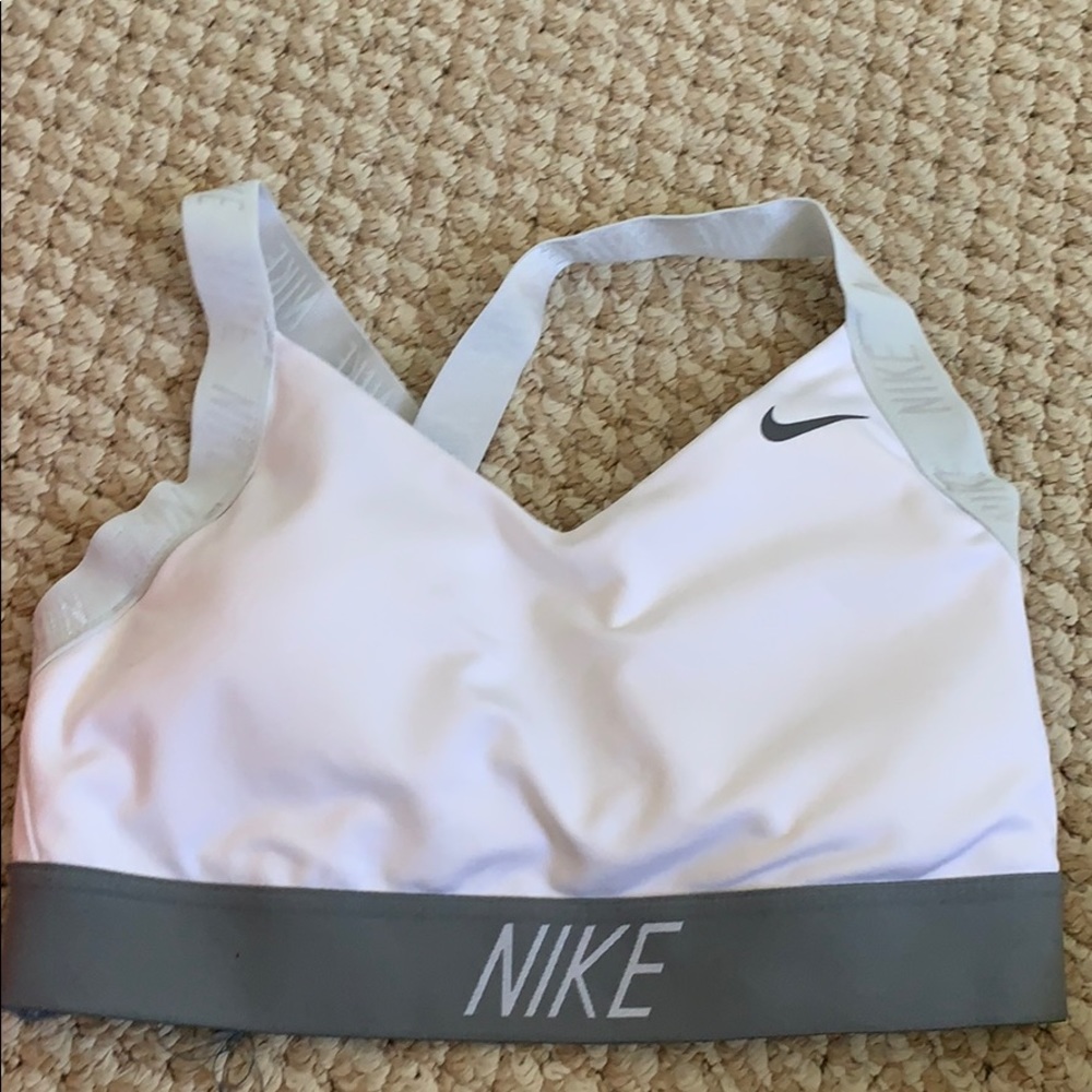 Nike white sport bra